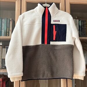 Vineyard Vines Sherpa Fleece Color-Blocked Pullover